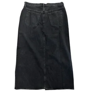 NEW Agolde Leif Front Slit Denim Maxi Skirt Spider Black Size 32 Casual $238 thumbnail 5