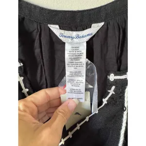 Tommy Bahama Swim Linen Tropical Cover Up Black White Size Small NEW thumbnail 8