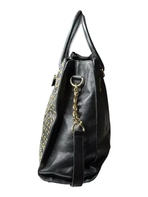 Michael KORS 𖦹 Limited Edition Grommet Large NS Satchel Handbag 𖦹 Black Leather thumbnail 5