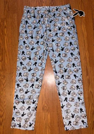 NWT-PLAYBOY Light Blue Dice Pattern Pajama Pants thumbnail 1