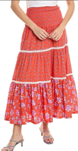NWT Design History Floral Tiered Maxi Skirt thumbnail 1