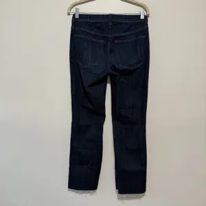 J. Crew 9" demi-boot crop‎ Kicky Hem jean in Dark Worn Wash Blue Size 27 thumbnail 4