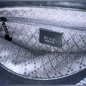 Authentic Gucci Black GG Monogram Shoulder Bag thumbnail 8