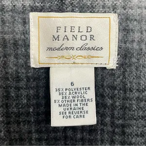 Women's Vintage Field‎ Manor Wool Blend Open Front Jacket Coat Size 6 Gray thumbnail 2