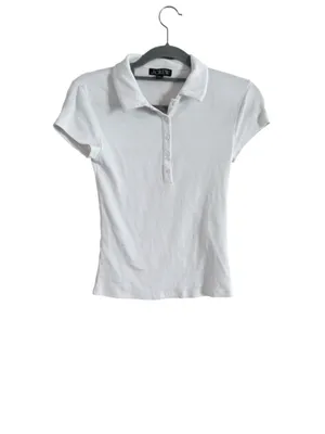 Women's J.Crew Ribbed Short Sleeve Polo Shirt White Size S thumbnail 8