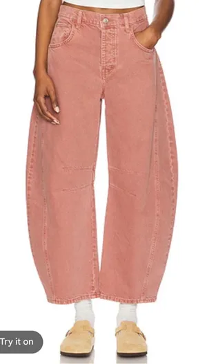 We The Free Barrel Jeans Women 27 Pink Excellent Curved Leg Cotton OB1203875 thumbnail 1