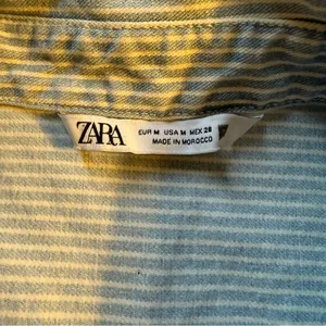 Zara Light Blue Pinstripe Sleeveless Denim Vest m thumbnail 6