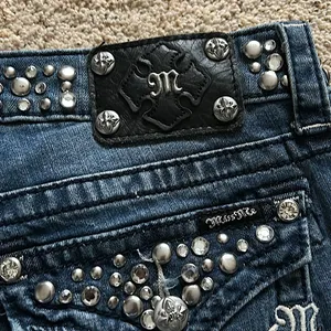 Miss Me Sexy Gems Sand Washed Blue Denim Skinny Jeans Pants **Size 30** 🔥🔥 thumbnail 7