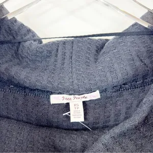 NWT Free People Juicy Cowl Neck‎ Thermal Top Women's Size XS Black Boho thumbnail 6