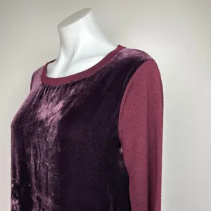 Hobbs London Benita Red Velvet Velour Silk Long Sleeve Sweater Dress Size 6 thumbnail 4