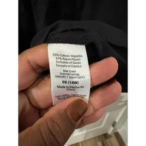 Terra & Sky Black Puff Sleeve Empire Waist Dress OX 14W Square Neck Smocked Back thumbnail 4
