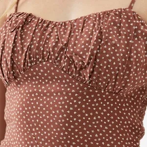 PacSun LA Hearts Brown Ruched Tank size S NWT thumbnail 3