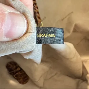Brahmin Croc Embossed Leather Satchel Bag in‎ Toasted Pecan Melbourne thumbnail 11