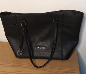 G by Guess Tote Handbag/Purse Black Size 10”H x 15.5” Across x 6” Bottom thumbnail 1