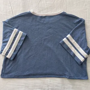 Altar'd State Revival Vintage Americana Varsity Striped Blue Crop Top Short Sleeve Size S thumbnail 3
