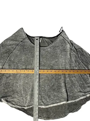 WE THE FREE Macchiato Top Grey Burnout Long Sleeve High Low Hem Oversize Size XS thumbnail 8