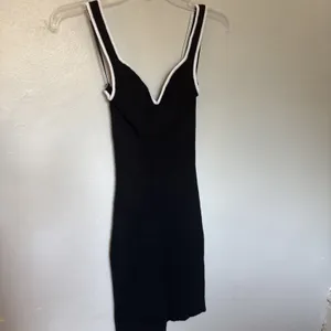 Abercrombie & Fitch Women Ribbed Black White Trim Bodycon Dress Sleeveless XS thumbnail 4