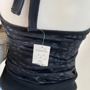 2000s Y2k Express Deadstock‎ Henley Halter Tie Top Womens Size Small thumbnail 4