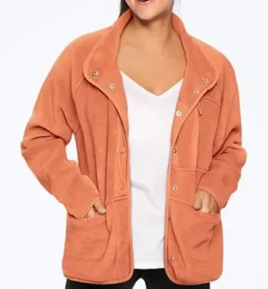 Victoria’s Secret PINK Polar Fleece Jacket Full Zip Chestnut Spice Women’s Large thumbnail 1