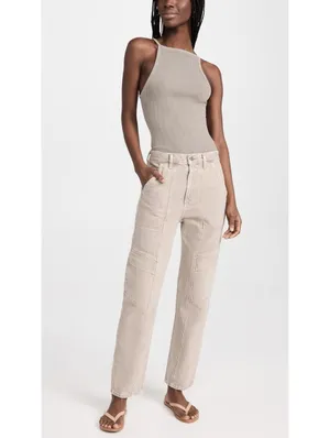 AGOLDE Cooper Cargo Pants 25 Ecru Organic Cotton High Rise Utility Denim thumbnail 3