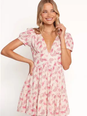 Petal & Pup Clementine Mini Dress - Cream Floral size XL thumbnail 9
