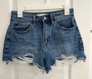 KanCan Denim Blue Distressed Women's Size 5/26 Shorts thumbnail 1