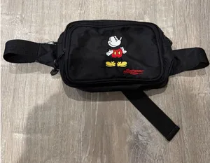 Mickey Mouse‎ Fanny Pack Black Embroidered Disney Waist Bag thumbnail 1
