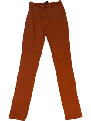 Super Swank" High-Waisted Stretchy Skinny Jeans - Burnt Orange (Size L) thumbnail 3