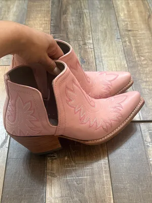 Ariat Pink Cutout Western Ankle Booties thumbnail 5
