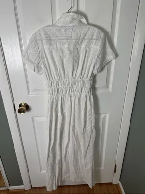 Hill House The Jamie Nap Dress in White Broderie Voile XS thumbnail 6