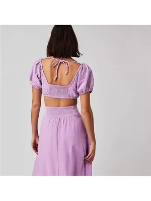 Free People Lotus Orchid Purple Sz. Small Set Skirt and crop top 100% cotton thumbnail 4