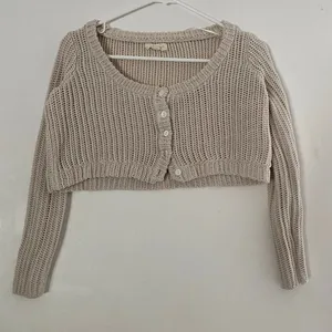 LA Hearts Cropped Knit Cardigan Medium Cream Button Front Boho Sweater thumbnail 3