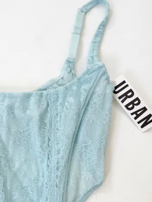 NWT Urban Outfitters Out From Under Lovestruck Lace Corset Top in Sky XL thumbnail 8