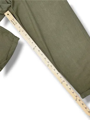 Emery‎ Rose Cotton Front Pocket Cuffed Overalls Jumpsuit Olive Green Large thumbnail 12