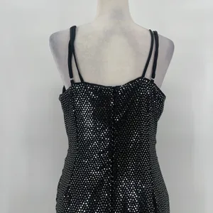 Grace Karin Silver Sequin Dress Sz L Mob Wife Holiday Clubwear Ruched Sparkly thumbnail 8