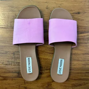 Steve Madden Pink and Brown Slide Sandals thumbnail 1