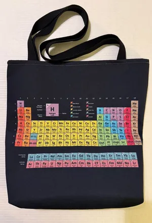 Periodic Table Black Science Tote Bag thumbnail 1
