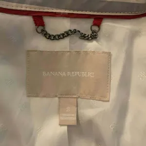 Banana Republic Trench Coat‎ Women S Gray White Stripe Belted Preppy Nautical thumbnail 2