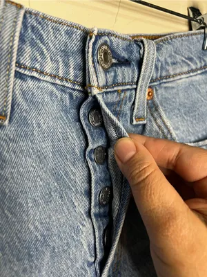 Levi’s 501 High Rise Distressed Raw Hem Button Fly Frstuval Cowgirl Denim Shorts thumbnail 4