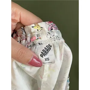 Parade Cheeky Flutter Satin Shorts Size XS White Multi Graphic Novelty Sleep thumbnail 3