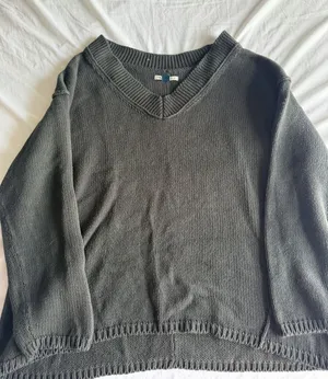 dark grey american eagle off the shoulder sweater thumbnail 1