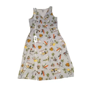 Disney Shopping Mickey Friends Dress Womens L Hawaiian Surfing Tropical Y2K thumbnail 9