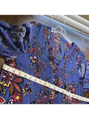 Anthropologie Long Sleeve Floral Paisley Boho Dress cottagecore granny thumbnail 8