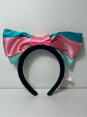 Tokyo Disney Resort TDR Ariel The Little Mermaid Satin Bow Headband Ears thumbnail 2