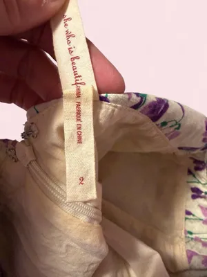 Anthropologie Maeve wisteria lane Green and Purple Vine-Print Midi Dress thumbnail 4