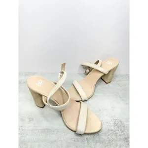 BP Sandals Womens Size‎ 6.5 Light tan Ankle Strap Leather Open Toe Block Heel thumbnail 2