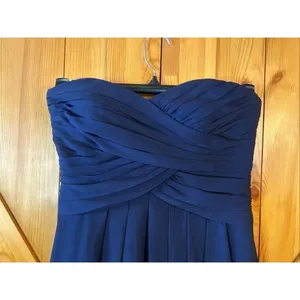 David’s Bridal Strapless Prom Homecoming Dress Navy Back Zip Size 2 (5436) thumbnail 2