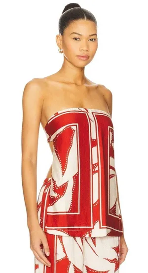 SEVEN WONDERS Arlette Strapless Top in Arlette Red Smal New Womens Tank Tunic thumbnail 1