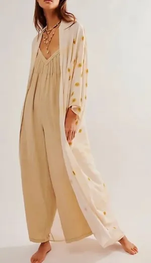 Free People One Size Laurel Canyon Kimono Golden Sand Duster Kimono thumbnail 1