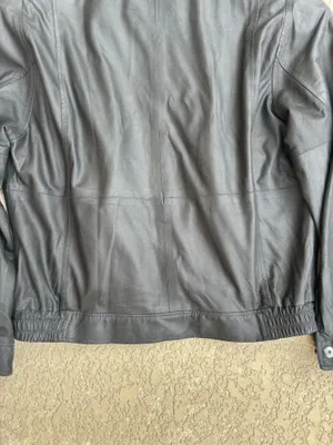 Remy Men's Lambskin Leather Bomber Jacket Black Blue Trim Sz 38 Small thumbnail 8